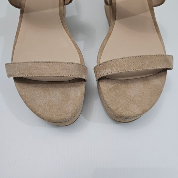 NEW Stuart Weitzman Boardwalk 65 Wedge Sandal Platform Sandalwood Tan Suede 11 - Picture 5 of 13